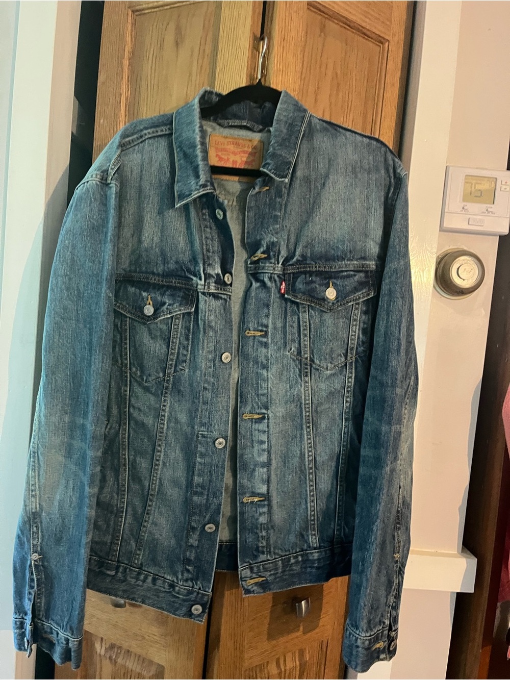 Levis Jacket Mens XL Blue Denim Cotton Medium Wash Pockets